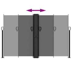 Vidaxl antracitszürke behúzható oldalsó napellenző 160 x 1000 cm (4004733)