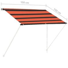 Vidaxl narancssárga és barna feltekerhető napellenző 150 x 150 cm 145894