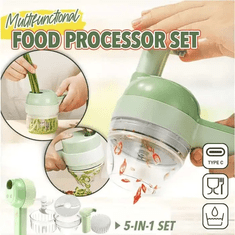 Netscroll 5 részes konyhai készlet aprításhoz, szeleteléshez, hámozáshoz és tisztításhoz, FoodProcessor