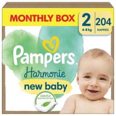 Pampers Eldobható Harmonie baba pelenkák 2-es méret, 204 db, 4kg-8kg