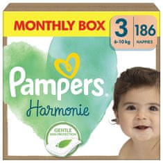 Pampers Eldobható Harmonie baba pelenkák 3. méret, 186 db, 6kg-10kg