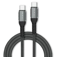 Qoltec 52358 USB-C apa - USB-C apa 2.0 Adat és töltő kábel - Fekete (1.5m) (52358)