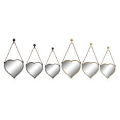 NEW DKD Home Decor Scandi Kristal Fekete arany polipropilén tükör szett (26 x 3 x 26 cm) (2 db)