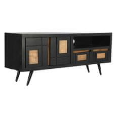 NEW DKD Home Decor Fekete Rattan Mangrove TV szekrény (145,5 x 40,5 x 60 cm)