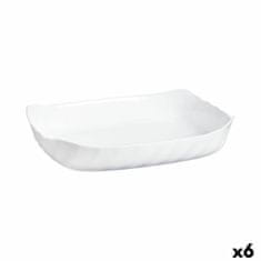 NEW Luminarc Smart Cuisine tálalótányér téglalap alakú fehér üveg 33 x 27 cm (6 db)