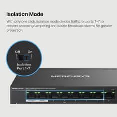 TP-LINK Kapcsoló Mercusys MS108GP 1x GLAN, 7x GLAN PoE+, 65W, 65W