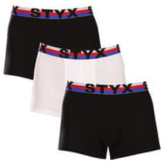 Styx 3PACK férfi boxeralsó sport elasztikus többszínű tricolor trikolor (3G19001) - méret XL