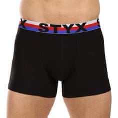 Styx 3PACK férfi boxeralsó hosszú sport elasztikus fekete trikolor fekete trikolor (3U1960) - méret L