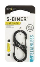 Nite Ize S-Biner SlideLock rozsdamentes acél karabiner (LSB2-01-R3) fekete színben