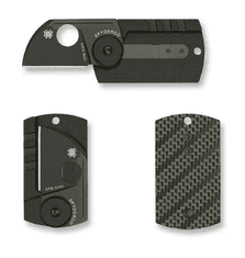 Spyderco C188CFBBKP Dog Tag Folder nyak zsebkés 3,1 cm, fekete, szénszálas, G10