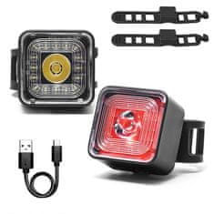 NEW 2in1 Alogy Bike Rear + Front Light Intelligens kerékpáros fáklya vízálló fény elöl és hátul 120lm IP66