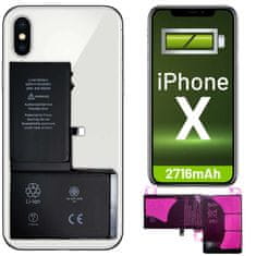 NEW Csere telefon akkumulátor Apple iPhone X 2716mAh A1865 A1901 A1865 A1901