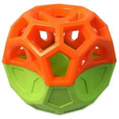Dog Fantasy Játékkutya Fantasy labda góemetrikus mintákkal fütyülő narancssárga-zöld 8,5cm