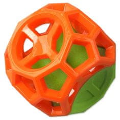 Dog Fantasy Játékkutya Fantasy labda góemetrikus mintákkal fütyülő narancssárga-zöld 8,5cm