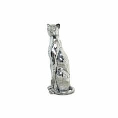 NEW DKD Home Decor Ezüst Leopárd gyanta figura (30 x 26 x 64,5 cm)