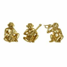 NEW DKD Home Decor arany gyanta majom figura (14,2 x 8,5 x 14 cm) (3 db)