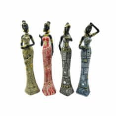 NEW DKD Home Decor Gyanta afrikai nő figura (6.2 x 5.5 x 28.5 cm) (4 db)