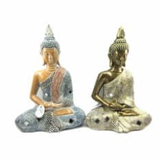 NEW DKD Home Decor Buda gyanta dekoratív figura (22,5 x 14,5 x 32,5 cm) (2 db)