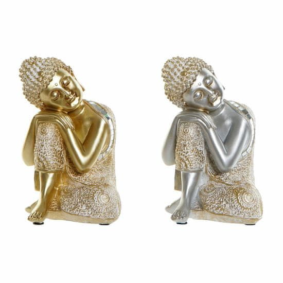 NEW DKD Home Decor Arany ezüst Buddha keleti 16 x 16 x 23 cm (2 db)