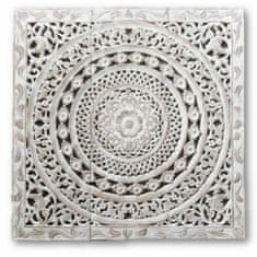 NEW Fali dekoráció DKD Home Decor Fehér Mandala fa MDF (120 x 3,5 x 120 cm)