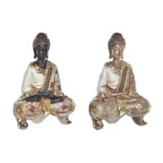 NEW DKD Home Decor Bézs barna Buddha gyanta dekoratív figura (20 x 10 x 29 cm) (2 db)