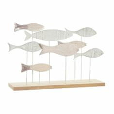 NEW DKD Home Decor Dekoratív figura fém MDF fehér spirálok (36 x 8 x 22 cm)