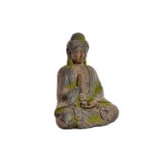 NEW DKD Home Decor Edzett üveg Buddha sötétbarna moha dekoratív figura (35 x 26 x 48 cm)