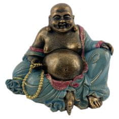 NEW DKD Home Decor Arany Buddha türkiz gyanta dekoratív figura (20 x 19 x 23,5 cm)