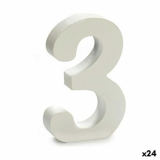 NEW 3-as számú fa fehér (2 x 16 x 14,5 cm) (24 db)