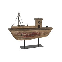 NEW DKD Lakberendezés Dekoratív figura Régi megjelenésű fém barna Barco (38 x 8 x 30 cm)