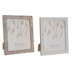 NEW DKD Home Decor Crystal Natural White PS skandináv fotókeret (24,6 x 2 x 29,6 cm) (2 db)