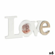 NEW Fényképkeret Love Fehér barna fa MDF (31 x 13,5 x 1,8 cm) (6 db)