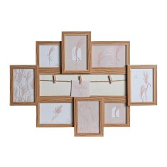 NEW DKD Home Decor Kristal természetes fa MDF Shabby Chic fotókeret (62 x 2,5 x 50 cm)