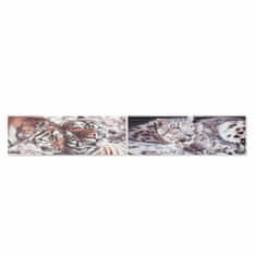 NEW DKD Home Decor Fenyő tigris vászon (2 db) (135 x 2,5 x 45 cm)