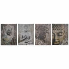 NEW DKD Lakberendezés Buddha Keleti (50 x 1,8 x 70 cm) (4 db)