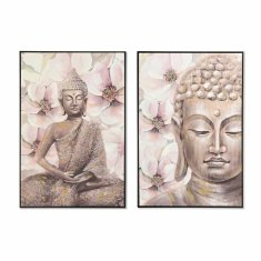 NEW DKD Lakberendezés Festmény 62 x 4,5 x 92 cm Buddha keleti (2 db)