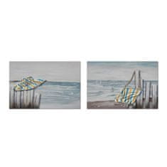 NEW DKD Lakberendezés Festmény Mediterrán tengerpart (90 x 2,5 x 60 cm) (2 db)