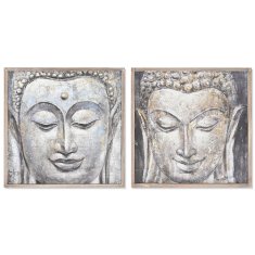 NEW DKD Home Decor Buddha keleti festmény (60 x 3 x 60 cm) (2 db)