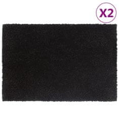 Vidaxl 2 db fekete rojtos kókuszrost lábtörlő 40 x 60 cm 155571