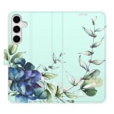 iSaprio Blue Flowers flip tok Samsung Galaxy S24+