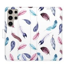 iSaprio Colorful Feathers flip tok Samsung Galaxy S24 Ultra