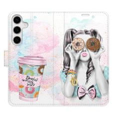 iSaprio Donut Worry Girl flip tok Samsung Galaxy S24+