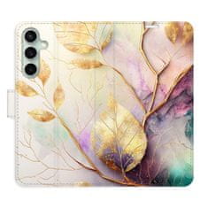 iSaprio Gold Leaves 02 flip tok Samsung Galaxy S23 FE