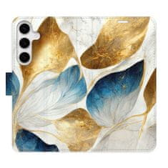 iSaprio GoldBlue Leaves flip tok Samsung Galaxy S24+