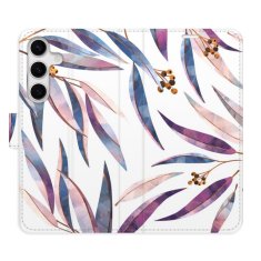 iSaprio Ornamental Leaves flip tok Samsung Galaxy S24