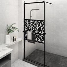 shumee fekete ESG üveg és alumínium zuhanyfal polccal 80 x 195 cm