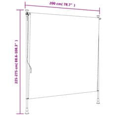 Vidaxl kék és fehér szövet és acél kültéri roló 200 x 270 cm 368767