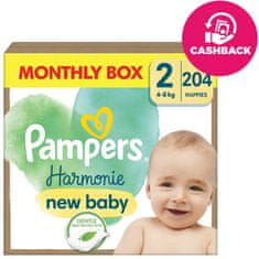 Pampers Eldobható Harmonie baba pelenkák 2-es méret, 204 db, 4kg-8kg