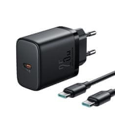 Joyroom JR-TCF11 hálózati töltő adapter USB-C 25W + kábel USB-C 1m, fekete