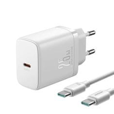 Joyroom JR-TCF11 hálózati töltő adapter USB-C 25W + kábel USB-C 1m, fehér